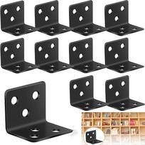 10-Pack Black Stainless Steel Angle Brackets – 50x50x50mm L-Shaped Corner Brackets For Bookshelves, Cabinets, Furniture, DIY – Rust-Resistant 10pcs