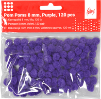 Dekoracija Pom-Pom College, 8 mm., 120 vnt., violetinės spalvos