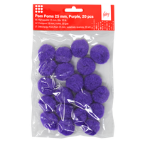 Dekoracija Pom-Pom College, 25 mm., 20 vnt., violetinės spalvos
