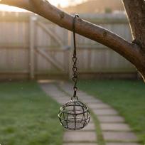 Hanging Suet Feeder Easy to Hang Avian Food Cage Weather Resistant Native Bird Ball Holder for gray