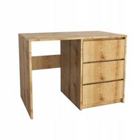 MODERN DESK WITH 3 DRAWERS, EVOKE OAK, HANDLELESS, 96.2X75X50cm