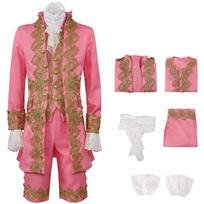 Apranga Vyriška Viduramžių Teismo Rokoko Viduramžių Cosplay Kostiumas Retro Helovino Kostiumas M brown