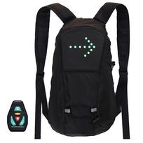 Wireless Led Code Light Bike Backpack Direction Indicator Usb Led Turn Code Bicycle Backpack Attached Light Bicycle Bag black