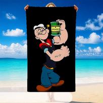 Quick Dry Beach Towel Popeye Pattern, Lightweight Absorbent Towel for Pool Beach Vacation Use 80cmx160cm(31x63inch) beige