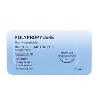 2/0 3/0 4/0 Medicininiai dantų siūlai Nailonas Šilkas Polipropilenas Poliesteris Chirurginis modeliavimo siūlas siuvimo mokymo pratyboms