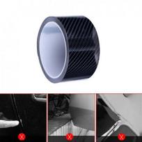 Car Black Carbon Fiber Scuff Plate Door Sill Cover Panel Step Protector Guard black