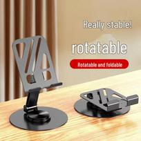 All-Metal 360° Rotating Foldable Phone & Tablet Holder for Live Streaming gray
