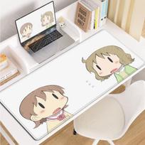 90x40cm Rubber Keyboard Mauspad Nichijou Large Laptop Desk Cabinet Carpet Anime Cute Girl Nano Shinonome Locking Edge Mouse Mats 30cmx60cm gray