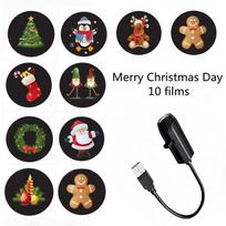 Kaukolės projekcijos lempa, 1+5 perjungiami raštai, LED naktinė lemputė, tinkama kambario sienų lubų dekoravimui, Helovino dovana USB Plug