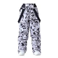 Men Women Snowboarding Pants Suspenders Ski Pants Windproof Waterproof Warm Couple Snow Trousers Waist Protection M gray