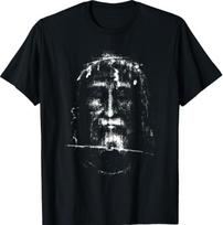 The Holy Face Shroud of Turin Jesus Christ Face Religious T-Shirt 5XL black