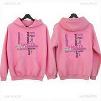 Vėžio Hoodie Krūties Vėžio Hoodie Vėžio Hoodie Kišenė Reguliuojamas Raištelis Sportinė apranga Ruduo ir Žiema Šilta 2XL pink