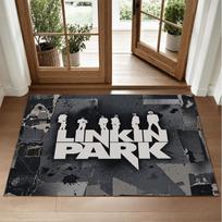 Linkin Park Design Crystal Velvet Rug Soft Decorative Mat for Bedroom Entrance 40cmx60cm gray
