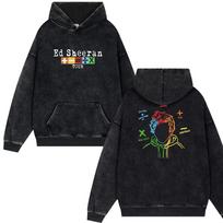 Ed Sheeran Mathematics Tour Butterfly Vintage Washed Hoodies Man Popular Muscic Fans Gift Unisex Pullover Couple Sweatshirt M black
