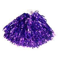 Foil Cheerleader Pompoms Cheer Poms with Handle Cheerleading Costume Accessory blue