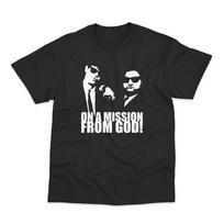 The Blues Brothers T-Shirt Men Classic Soul Music Comedy Print Retro Mission From God Streetwea XS white