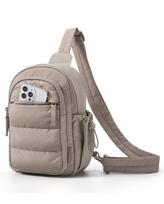 BAGSMART Small Sling Bag for Women Outdoor Puffer Crossbody Bag Purses Hobo Handbag Fanny Packs for Travel gray
