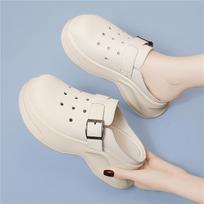 Thick-soled toe hole shoes, summer soft-like-like soles, non-slip nurse shoes, beach sandals 40 white