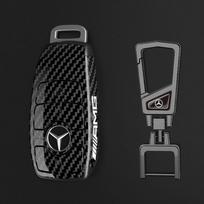 ABS Carbon Fiber Car Key Rings For Mercedes Benz AMG A B C E S Class GLC CLA W177 W204 W205 W212 W176 Car Key Case Cover BG1 black