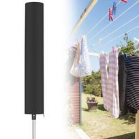 Multi-function Rotary Clothes Dryer Cover Laundry Rack Protective Case Windproof Clothes Dry Cover Waterproof Rope Anti-UV Hood 30 x 168cm gray