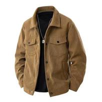 Men's Corduroy Jacket Fashion Casual Solid Color Versatile Top Outerwear for All Occasions 4XL black