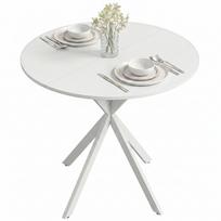 80cm pramoninis apvalus valgomojo stalas - Baltas 80 x 80 x 75 cm balta