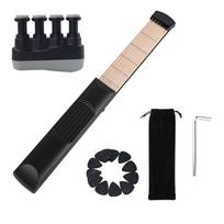 Simple Pocket Guitar, Guitar Beginner Fingering Trainer, Grid Practice, 6th-Fret Finger Trainer, Grip Strengthener 1SET Pocket Guitar black