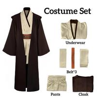 Obi Wan Kenobi Vyriškas Kostiumas Chalatas Suaugusiam Vyrui Džedajaus Riterio Tunikos Kostiumas Su Gaubtu Uniforma Pilnas Komplektas Helovino Cosplay Apsiaustas as the picture-XL beige