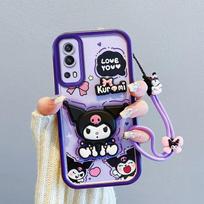 KEYSION Shockproof Case for VIVO Y72 5G Y52 with Lanyard Soft Silicone Cute 3D Cartoon Doll Phone Cover for VIVO Y52 Y72 5G for VIVO Y52 5G