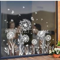 Dandelion Wall Decoration Sticker for Living Room or Bedroom 100x100 cm