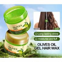 Strong Hold Edge Control Hair Wax With Olive Oil, Reduces Frizz, Non-Greasy Hair Styling Gel, Enhanc Olive Oil / 1PC beige