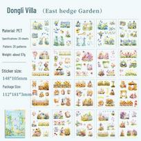 Retro Journal Material Sticker Book for Cross-border Glass Tile Roof Houses