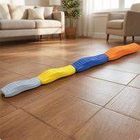 Children Balance Sensory Board Indoor Kids Beam with Textured Surface Curved Stones 4 Straight