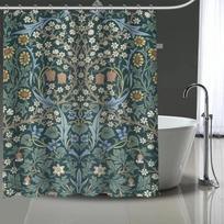 William Morris Art Custom Pattern Polyester Bath Curtain Waterproof Shower Curta DIY Bath Screen Printed Curtain For Bathroom (as the picture,W90xH180cm)