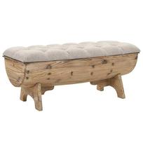 Storage Bench Solid Wood and Fabric 103 x 51 x 44 cm