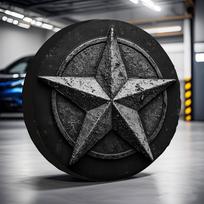 1pc Durable 100% Polyester Five-Pointed Star Spare Tire Cover, Universal Fit For Cars, SUVs, And Campers - Scratch-Resistant, Wa 16inch