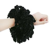 Pūkuotas aksominis Hijab Scrunchies Plaukų žiedas, kaklaraištis, lanksčios guminės juostos galvos apdangalas juoda