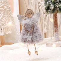 Christmas Pendant Door Hanging Christmas Tree Decoration Pendant Cute Girl Doll gray