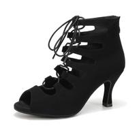 Aukštakulniai Suaugusioms Moterims Lotynų Šokio Batai Seksualūs Salsa Modernaus Tango Salės Šokio Batai Šventiniai Batai Su Kulnu 7.5cm 35 juoda