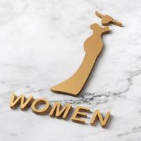 Akriliniai WC ženklai 3D WC lentelės Vonios sienos lipdukas Vyrų Moterų Tualeto ženklai Durų lentelės 20cm-C&Gold