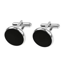 Cross-border Plaid Shirt Cufflinks: Copper Rectangular Electroplated Brushed Finish Copper gray