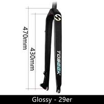 TOSEEK Mountain Bike Carbon Fork MTB Fork 1-1/8  Straight Fit for Wheel 26/27.5/29er Disc Brake 160mm Mountain Bicycle Parts Glossy - 29er