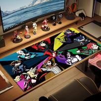Persona 5 Spalvotas Pelės Kilimėlis Didelis Žaidimų Stalo Pagalvėlė Neslystantis Nešiojamojo Kompiuterio Planšetinio Kompiuterio Didelis Pelės Kilimėlis XXL Kilimėlis Mini PC Žaidimų Kilimėlis Su Užrakinta Briauna 30cmx60cm(11.8x23.6inch)