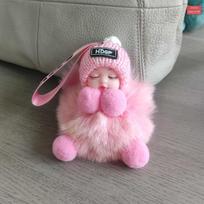 Cute Sleeping Doll Keychain, Pom-pom Decoration For Bags And Keychains, Plush Ornaments One Size