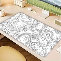 Mouse Pad office Pad Keyboard Mouse Pad Desk accessories Computer Laptop Pad Game Console Pad Waterproof Artistic Line 220x180x2mm white