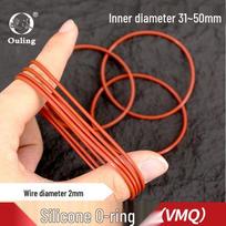 Red Silicone O-ring, Outer Diameter: 31-50mm, Cross-section: 2mm 32mm (5 pcs) brown