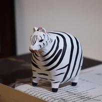 Handcrafted wood carving  Fat zebra Desk Decoration Cute zebra Figurine Home Decor Handicraft Collection Ornaments zebra Statue balta