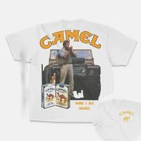 2026 New Retro Car Camel Cigarettes Tshirt Vintage Cotton Tops Tee Short Sleeve Casual Streetwear Unisex Unisex Clothing Motosport M gray