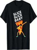 Slice Slice Baby Funny Pizza Lover Design T-Shirt 5XL orange