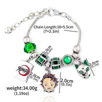 Anime Bracelet Tanjiro Nezuko Colorful Doll Character Pendant Bracelet Unisex Jewelry Accessories Gift white
